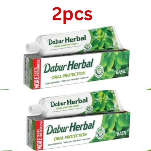 Herbal BASIL Toothpaste Prevents Cavities Tooth Decay - 2PCS