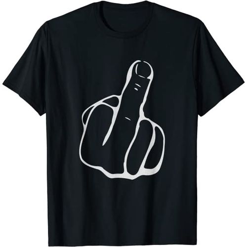 Middle Finger Up Fashion Unisex T-shirt- Black