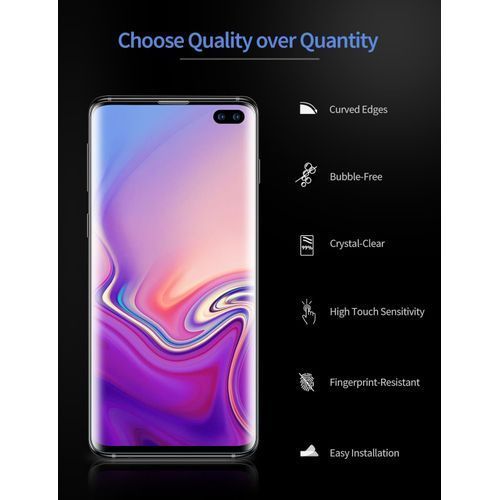 GALAXY S10 PLUS QUALITY FULL COVER SCREEN PROTECTOR-BLACK