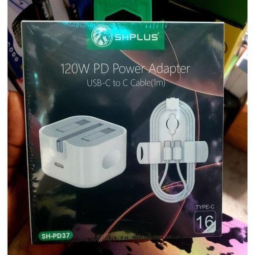 120W PD Power Adapter with USB-C to C Cable for 14,15pro max