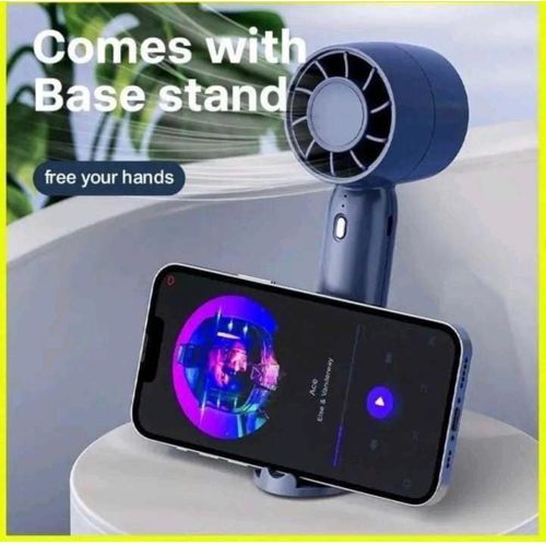 Portable Handheld Fan with Phone Holder - Mini-Fan T10 Turbo 3-Speed USB Rechargeable T10 Fan