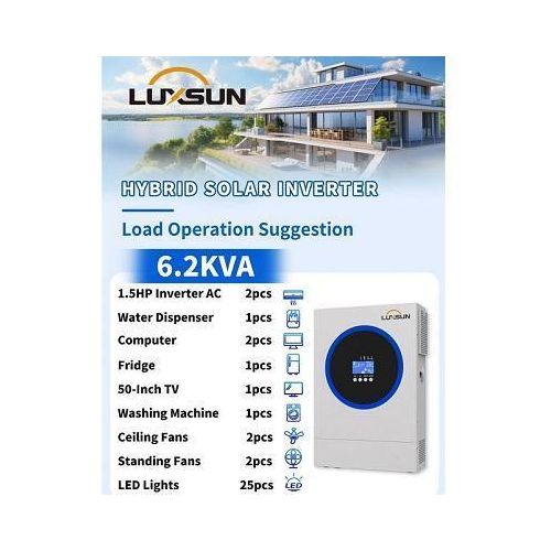 6.2KVA 48V Hybrid Solar Inverter – 120A MPPT
