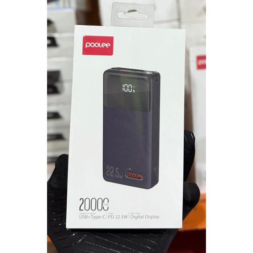 Poolee* Digital 20000mah Power Bank Type C Input/output. 22.5watts Fast Charge