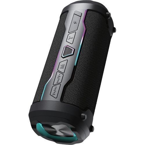 Hezire H-Sound Neon 16W Portable Bluetooth Speaker with LED Lights, FM Radio & 4000mAh Battery - Black (HEZ-BTSP-100)