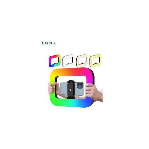 YM200 Rechargeable Handheld RGB Camera Ring Light & Stabilizer Kit – 20W LED Fill Light (2500K-8500K) for Live Streaming, Video Recording & Selfies
