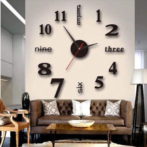 DIY 3D Wall Clock Home Decorative Sticker Big Size