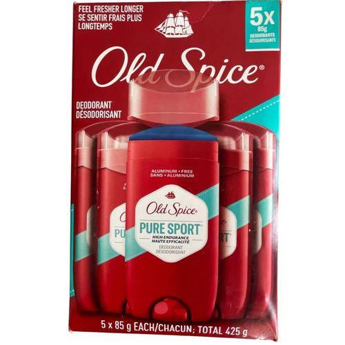 Original Old Spice Long Lasting Pure sport Deodorant 5x85g