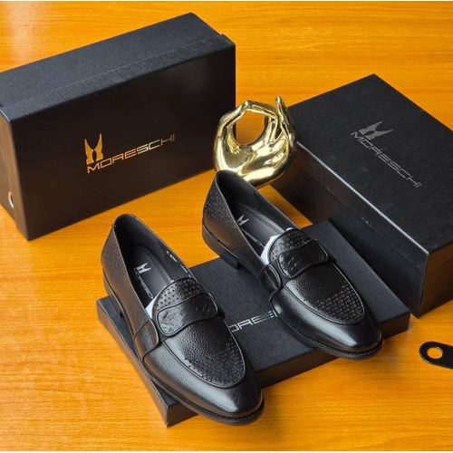 Moreschi Mores Elegant Leather Slip-On Loafers