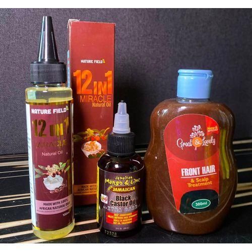Natural Miracle Oil+ castor oil+Front Hair Scalp Treatment