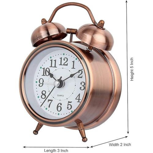 Twin Bell Alarm Wall Table Top Clocks Luminous Dual Bell Loud Alarm Clock Quartz Analog Loud Alarm Clock Small Students Bedside Desk Table Alarm Clock