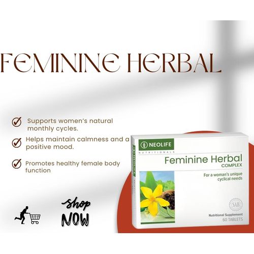 Feminine Herbal Complex - 60 Tablets (Single) Herbal blend to help women achieve a state of optimal well being, comfort and calmness.
