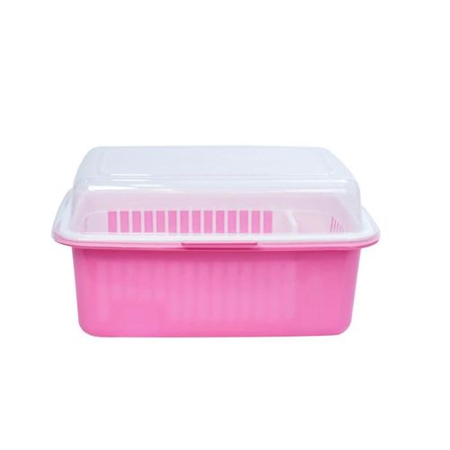Pink Dish Rack with Cover