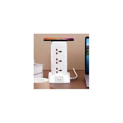 2500W 3 step Power Extension Strip, Wireless Charging on top, with Type C, 2 USB and Desk lamp included