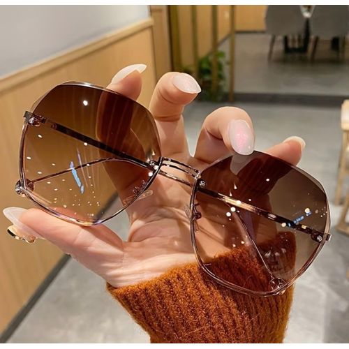 Summer Trendy Frameless Gradient Color Glasses Fashion Metal Eyewear