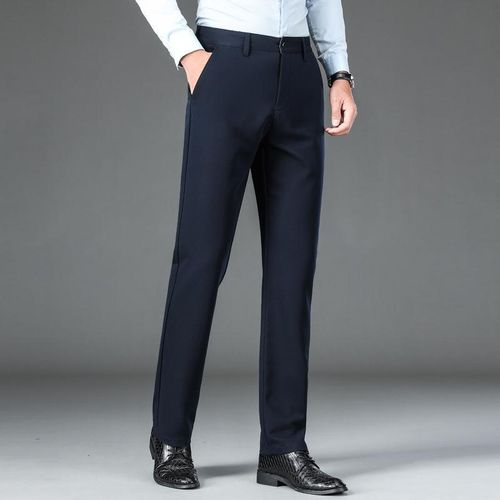 Men's Plain Trousers - Navy Blue