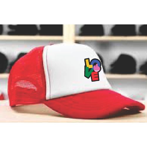 Love Coloured Trucker's Facecap - Red & White