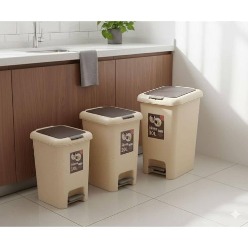 Pedal Waste Bin with Lid – Kitchen Bathroom Office Dustbin