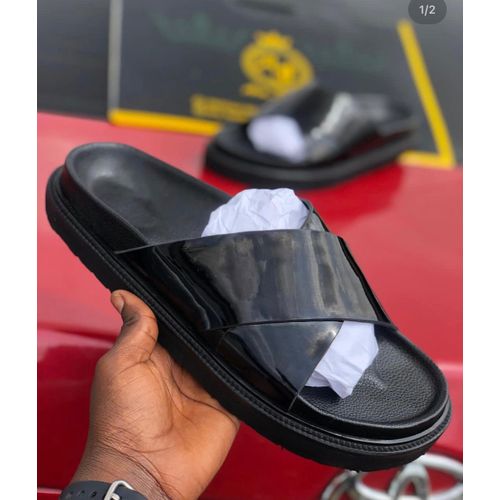 Men’s Pure Leather X Criss Cross Slippers