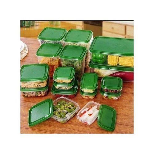 Plastic Storage Bowls - 17 Pieces Green