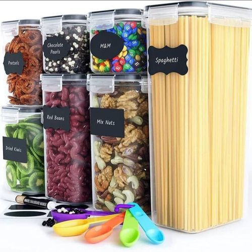 7 In 1 Airtight Cereal Containers- Spaghetti Grain Storage