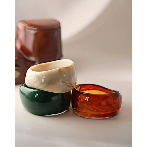 Unique Acrylic boho bangles-3pcs