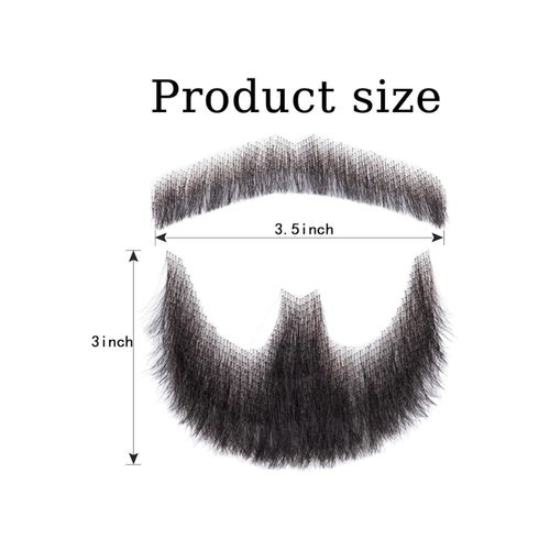 Beard Realistic Mustache Hair Mustache for Men Full Hand Tied Invis