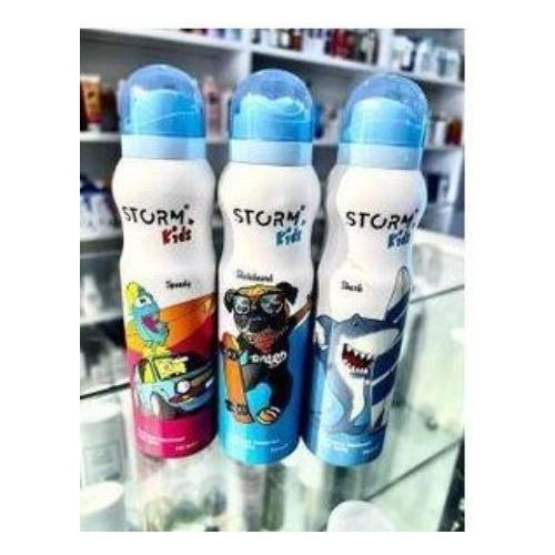 Imperio-Storm Kids Perfumed Deodorant Body Spray Combo (Speedy, Skateboard, Shark) for Boys – 150ml Each NAFDAC Numbers A2-109046 A2-109078 A2-109509