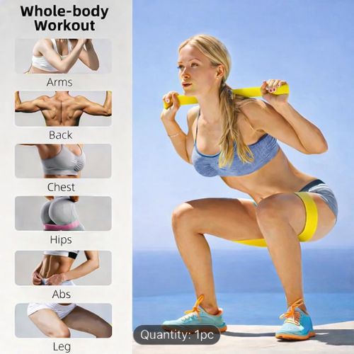 Adjustable Stackable Fitness Resistance Bands - Black Latex Workout Bands for Core, Hip Lift, Leg Strength & Stretching (Portable)