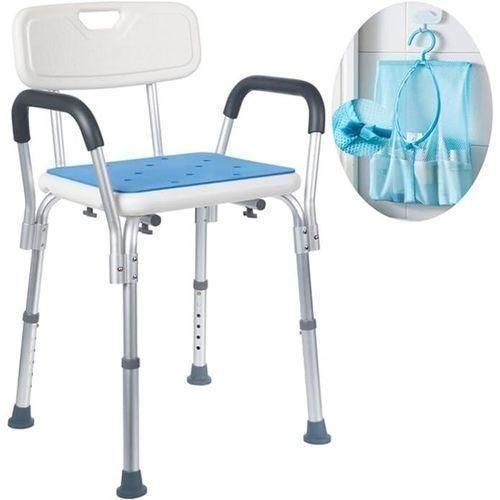 A Elderly Bath Tub Shower Seat Chair Bench Stool With arms and back rest