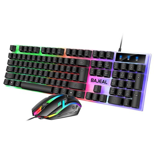 T350 LED Gaming Keyboard and Mouse Combo – USB Wired Keyboard, Full Numeric Keypad, Multicolor Lighting, PC & Laptop Gaming Set