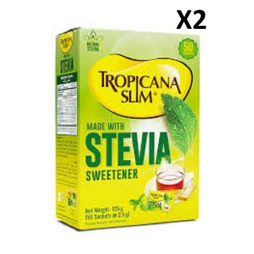 Natural Stevia Sweetener +Chromium 125g - 50 Satchets @2.5g per satchet X2