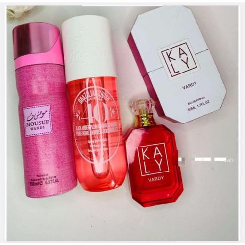 Kaly Vardy EDP Perfume Spray 50ml & Cherisa 40 & Mousuf Body Spray