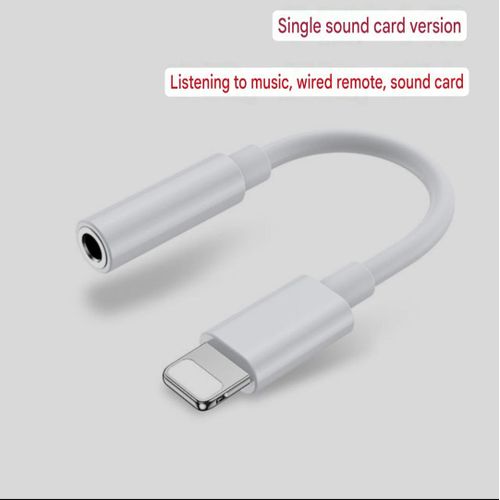 High Quality 3.5MM Lightning To 3.5mm Headphone Jack Converter Adapter For IPhone 8 To 14 Listening To Music, Wired Control, Microphone, Sound Card, Live Broad Cast