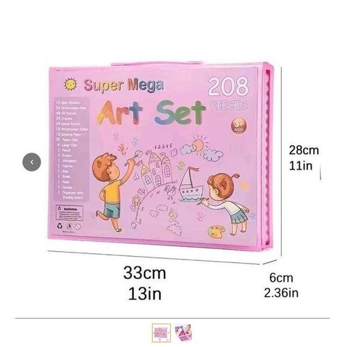 208PCS Kids Super ART Coloring Set Painting Set Color Set Water Color Pen Crayon Drawing Set For Children Gifts