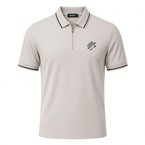 Plus Size Men’s Front Zip Polo Shirt – Breathable Casual & Everyday Wear 4XL