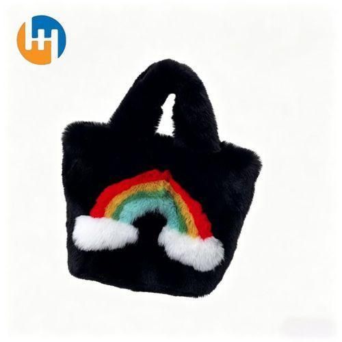 HUAHUA New plush rainbow bag Korean handbag cross-body bag daily commuting all-matching fashionable bag