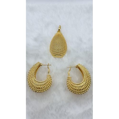 Ladies 2 In 1 Vintage Heart Earrings Set-Gold-Love