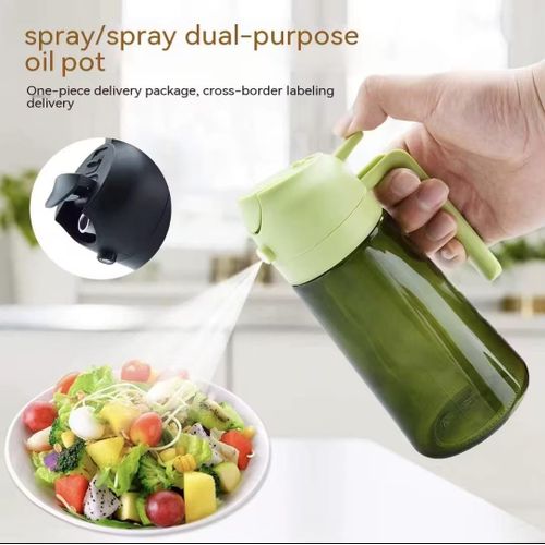 470ml Glass Oil Bottle for Home Use Large Capacity Spray and Pour Integrated Oil Bottle Non-Drip Spray