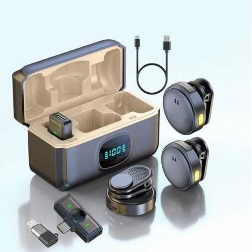 High Quality Affordable Q8 Lavalier Wireless Microphone noise cancellation long Battery Life Clip-On Microphone for Professional Content Creators for PC, iPhone, Andriod, Record Interview, Vlogs, Mic