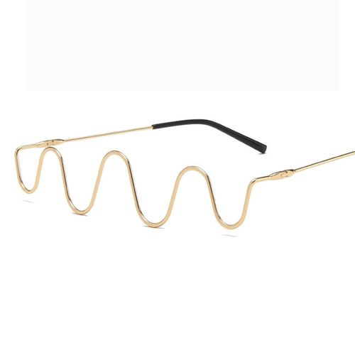 Delicate Semi Rimless Glasses Retro Metal S Frame Eyeglasses for Festival Party and DateGold NO5419