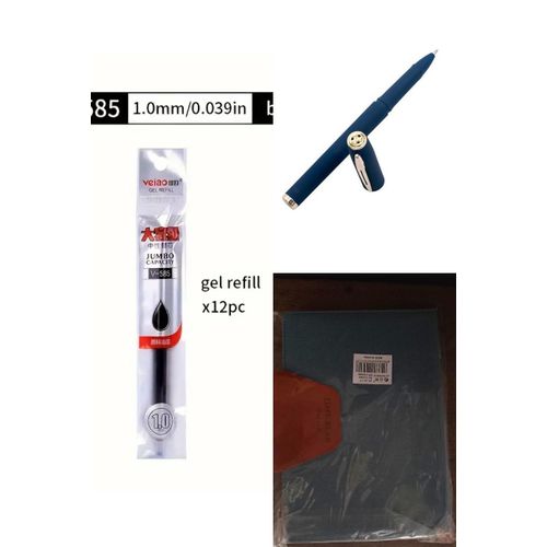 A note pad, pen and refill ink 2pcs different variety
