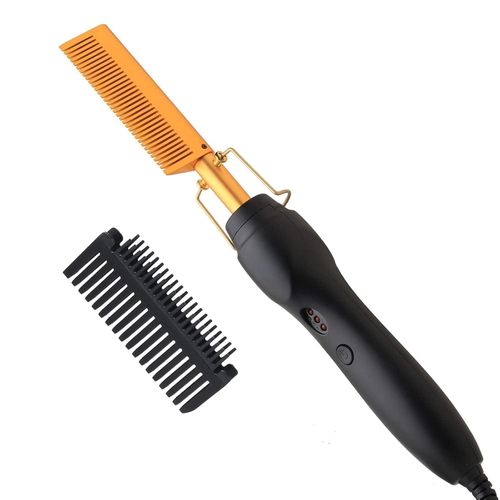 Electric Ceramic Hair Straightener and Curling Iron - Heat Pressing Flat Iron Curlers, Portable Anti-Scald Design for Wigs, Beards, and Travel Use