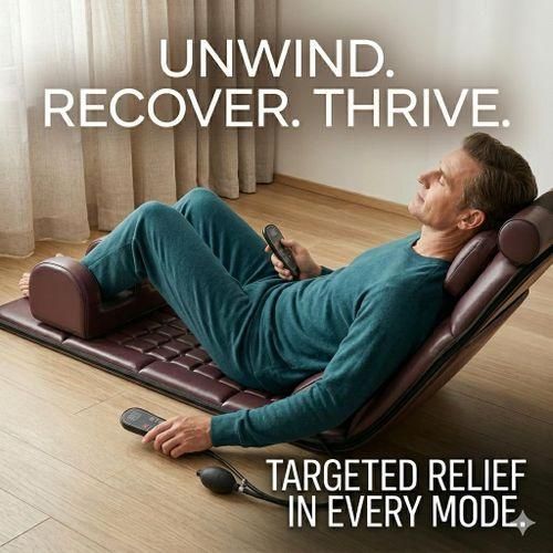 2026 ELECTRIC MASSAGE HEATING MAT – Foldable Full Body Massage Mat, Neck and Back Massager, Massage Chair Pad Style Vibrating Heating Pad for Head, Neck, Back, Waist & Legs - Comfier Massage Chair with Heat Back Massager with Vibration Motors Pad-BROWN