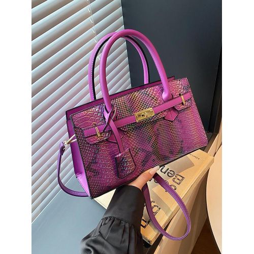 HRM Medium women's solid color handbag Purple