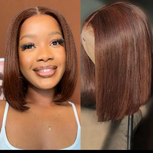 Soft and silky straight bob Wig 10"- brown
