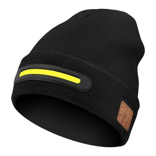 Ultra Bright LED Head Warmer – Hands-Free Rechargeable LED Headlight Knit Cap for Night Running, Camping & Outdoor Work (Black)
