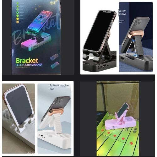 Rechargeable Bracket Bluetooth Speaker – Phone Stand & Loud Sound