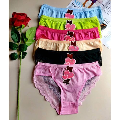 Beautiful Back Lace Panties ( 6 Set) Different Colours