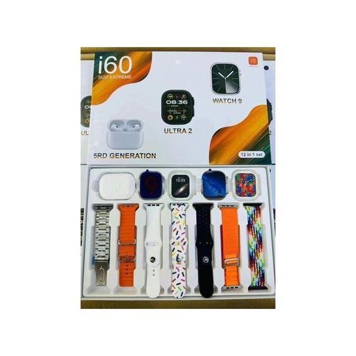 I60 Suit Extreme 2 Smartwatches & 1 EarPod 12 In 1