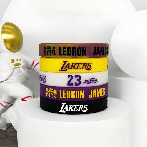 5 Pack Silicone Bracelet Set Unisex Adult Basketball 23 James